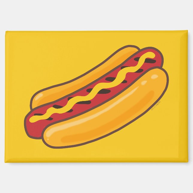 Gegrillter Hot Dog Magnet (Vorderseite)