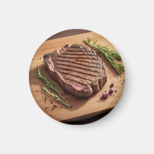 Gegrilltes Ribeye-Steak mit Rosmarin Magnet