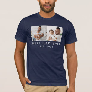 Gegründet 2 Fotos Bester Vater Aller Zeiten T-Shirt