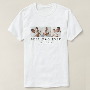Gegründet 3 Fotos Bester Vater überhaupt T-Shirt