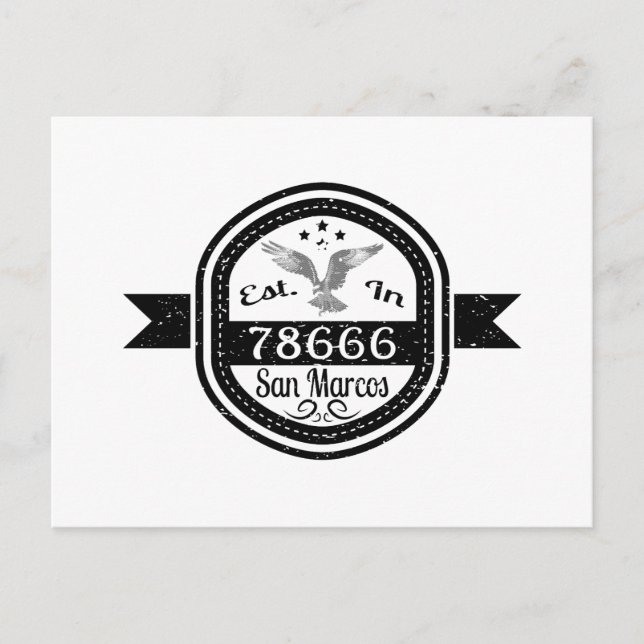 Gegründet im Jahr 7866 San Marcos Postkarte (Vorderseite)