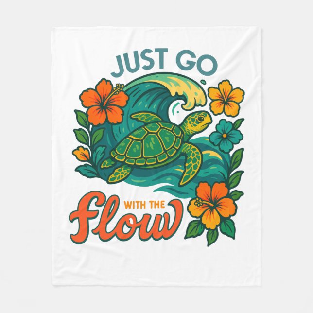 Geh einfach mit der Flow Turtle Fleecedecke (Vorderseite)