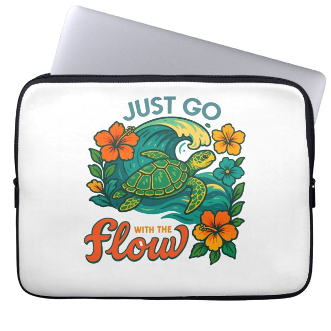 Geh einfach mit der Flow Turtle Laptopschutzhülle (Vorderseite)