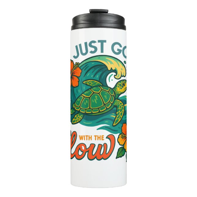 Geh einfach mit der Flow Turtle Thermosbecher (Vorderseite)
