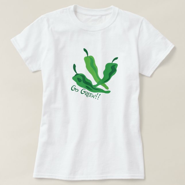 Geh grün!! Chile-Paprikaschoten T-Shirt (Design vorne)