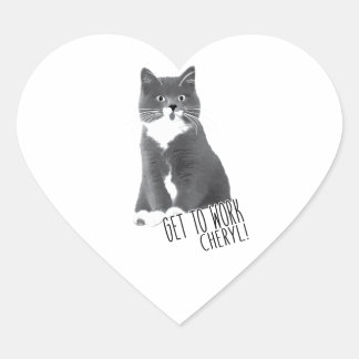 Geh in Tscheryl an die Arbeit! Heftsticker Herz-Aufkleber
