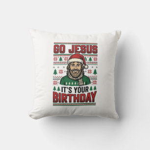 Geh Jesus Weihnachten Geburtstag Vintage-Shirt Kissen
