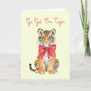 Geh los Tiger Aquarell-Grußkarte Karte