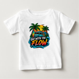 Geh mit dem Fluss – Entspannte Positive Vibes Typo Baby T-shirt