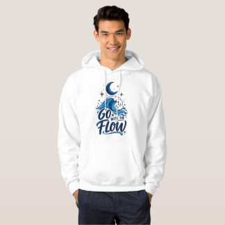 Geh mit dem Fluss Ozeanwelle Mond Inspirierendes C Hoodie