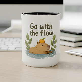 Geh mit dem Strom Capybara Tasse – Cute Relaxed
