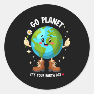 Geh Planet Dein Tag Der Erde Für Öko-Krieger Erde Runder Aufkleber