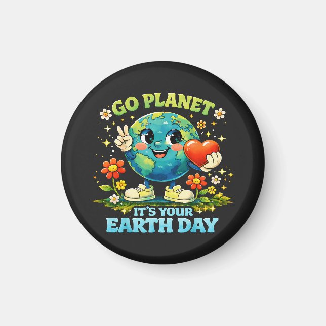  Geh Planet Erde Tag grün Magnet (Vorne)