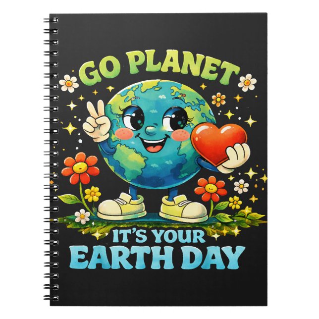  Geh Planet Erde Tag grün Notizblock (Vorderseite)