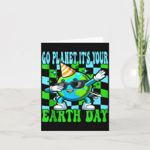 Geh Planet Erde Tag süß dabbing Erde Natur Kinder Karte