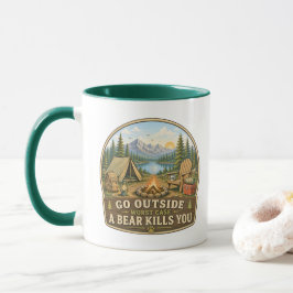 Geh raus, schlimmstenfalls bringt dich ein Bär bei Tasse