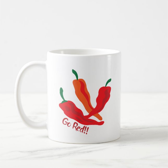 Geh rot! Chile Paprikaschoten Kaffee Tasse (Links)