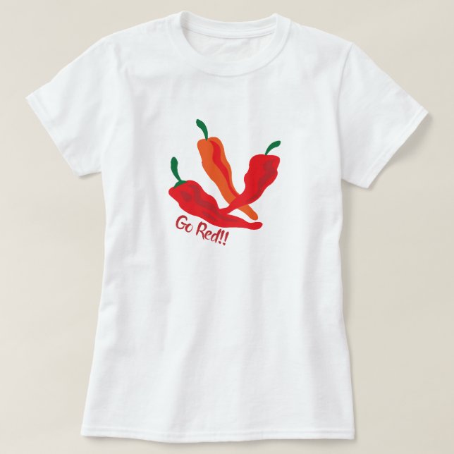 Geh rot! Chile-Paprikaschoten T-Shirt (Design vorne)