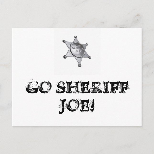Geh Sheriff Joe! Postkarte (Vorderseite)