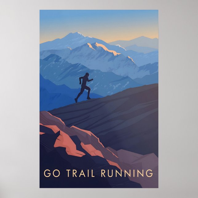 Geh Trail Running Reiseplakat Poster (Vorne)