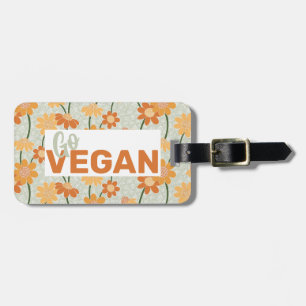Geh Vegan! Hübscher Retro-Mutation der Blume der 1 Gepäckanhänger