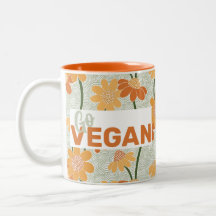 Geh vegan! Hübscher Retro-Mutation der Blume der 1
