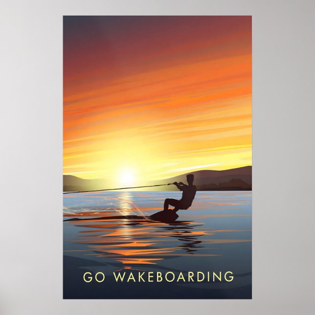 Geh Wakeboarden Reiseplakat Poster (Vorne)
