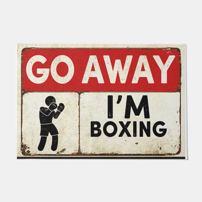 Geh weg, ich bin Boxrug, Boxspieler Fußmatte (Vorderseite)