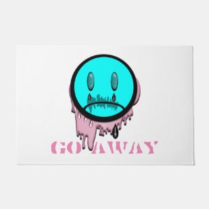 Geh weg Pastell-Goth-weinendes-Emoji-Bodenmatte Fußmatte
