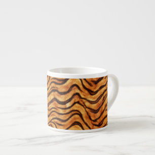 Geh wild gestreifter Tiger Orange Dunkelbraun Espressotasse
