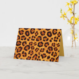 Geh wild Leoparden-Druck Gold Orange Bernstein Fel Karte