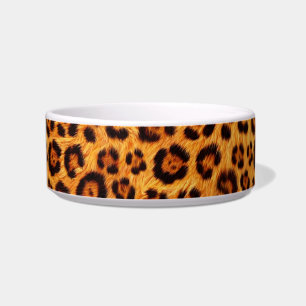 Geh wild Leoparden-Druck Gold Orange Bernstein Fel Napf