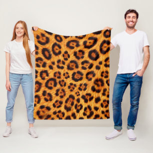 Geh wild Leopardendruck Gold Orange Bernstein Fell Fleecedecke