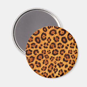 Geh wild Leopardendruck Gold Orange Bernstein Fell Magnet