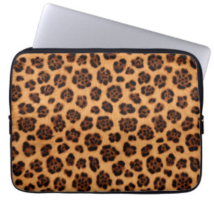 Geh wild Leopardendruck Goldbraun verbranntes Oran Laptopschutzhülle