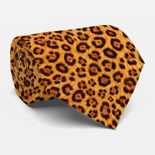 Geh wild Leopardenprint Gold Orange Bernstein Fell Krawatte