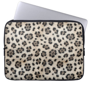 Geh wild Schneeleopard Warm Kunstfell-Look Laptopschutzhülle