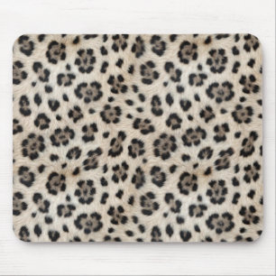Geh wild Schneeleopard Warm Kunstfell-Look Mousepad