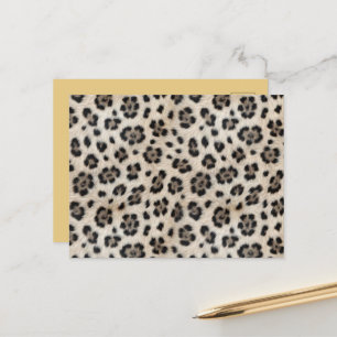 Geh wild Schneeleopard Warmes Kunstfell-Look Postkarte