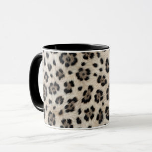 Geh wild Schneeleopard Warmes Kunstfell-Look Tasse