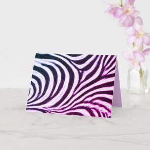 Geh wild Zebra Streifen Schwarz Weiß Blau Lila Karte