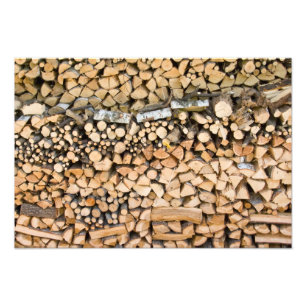 Gehacktes Holz auf einem Stapel Fotodruck