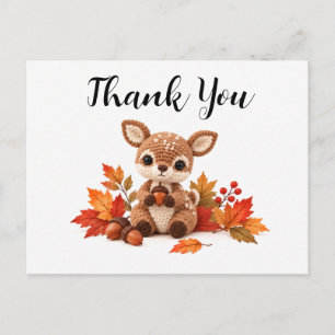 Gehäkelt Damhirsch Herbst Danke Postkarte