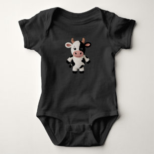 Gehäkelt Kuh Schwarz und Weiß Baby Strampler