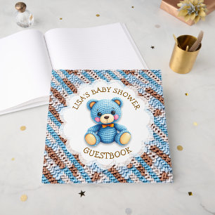 Gehäkelt Teddybär Babyparty für Jungen Gästebuch