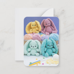 Gehäkelte Häschenfreunde – Cozy Yarn Ästhetik Mitteilungskarte