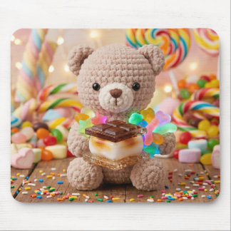 Gehäkelter Teddybär mit S'more Whimsical Mousepad