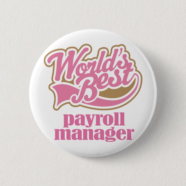 Gehaltsabrechnungsmanager-Rosa-Geschenk Button (Vorderseite)