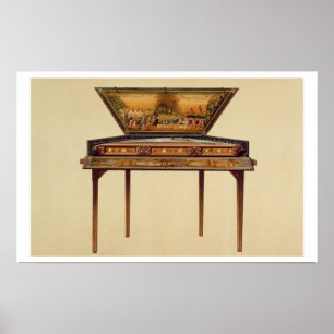 Gehämmerter Dulcimer in einer gemalten Schalldose, Poster