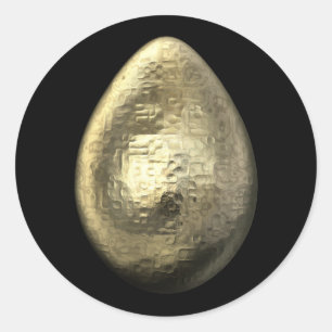 Gehämmertes Goldei Runder Aufkleber